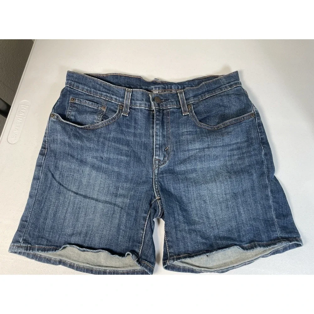 Women's LEVI'S Shorts 30 Blue Denim Jean Long Western Retro Levis‎ Summer Casual